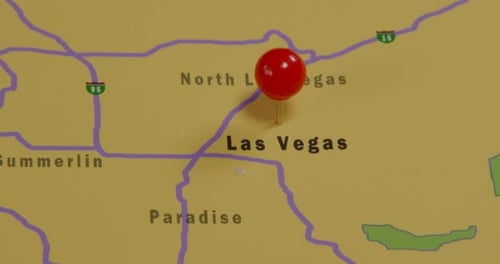 Las Vegas Map with Red Pin
