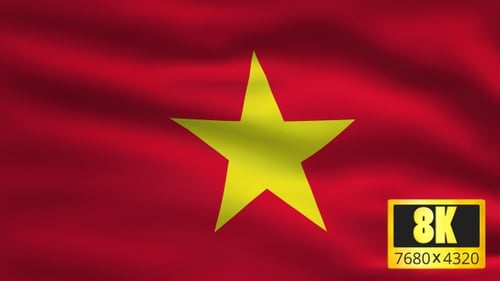 Waving Flag of Vietnam Loop Animation