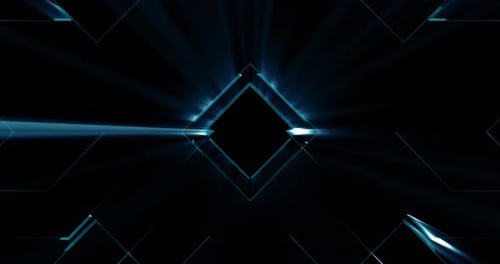 Abstract Futuristic Glowing Diamond Grid Light Rays