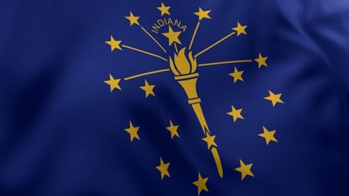 Realistic Waving Indiana State Flag Loop