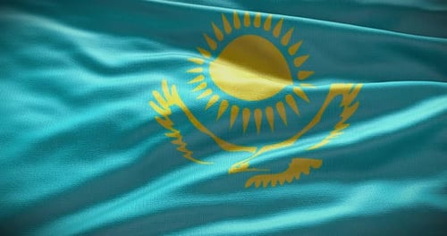 Seamless Loop of Kazakhstan National Flag Waving