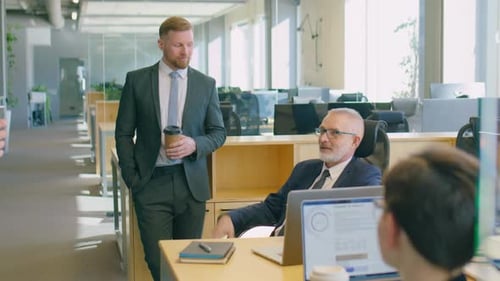 Office Workers Chatting on Coffee Break