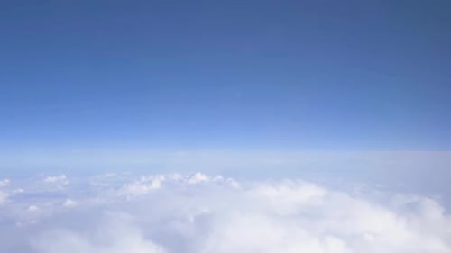 Aerial View of Cloudscape Against Blue Sky