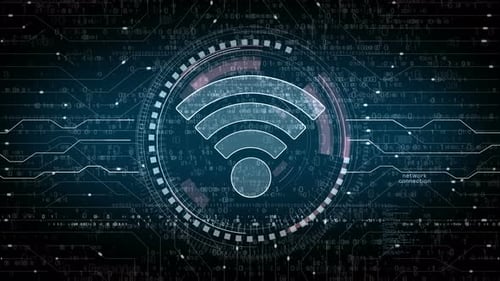 Wifi mobile network communication symbol loop digital concept