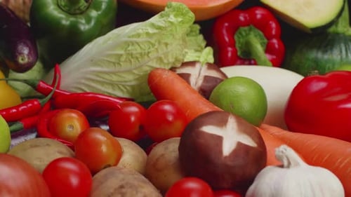 Vibrant Display of Garden Vegetables
