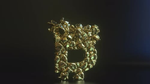 Golden Bitcoin Symbol Crumbles to Precious Metal Chunks