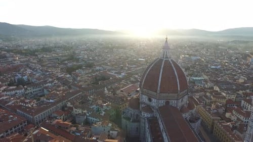 Aerial view of Florence with cathedral