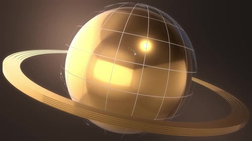 4K 3D Gold Globe Hintergrund Nahtlose