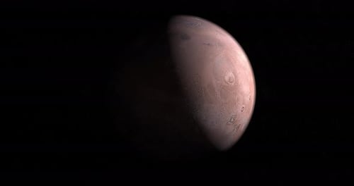 Detailed Realistic Mars Planet Rotating in Space