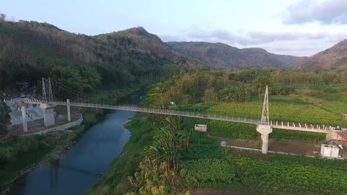 Aerial Shot Bridge, Bantul, Indonesien