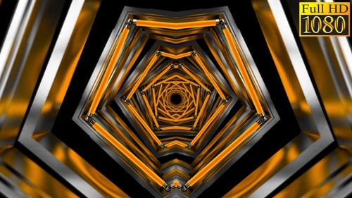 Abstract Geometric Pentagonal Tunnel Loop Animation