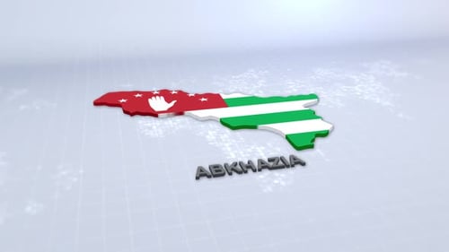 Karte von Abchasien mit Flagge