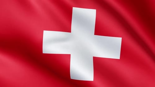 Switzerland Flag Waving Loop Animation