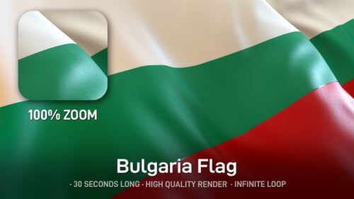Bulgarian Flag Waving Seamlessly Realistic Animation