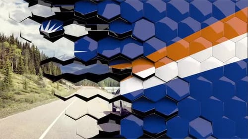 Geometric Hexagon Grid Reveal Animation