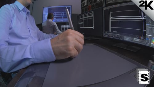 Architect Using Graphics Tablet at Workplace