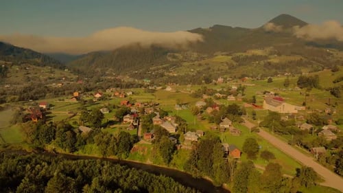 Morning in Carpathian Mountains Ukraine