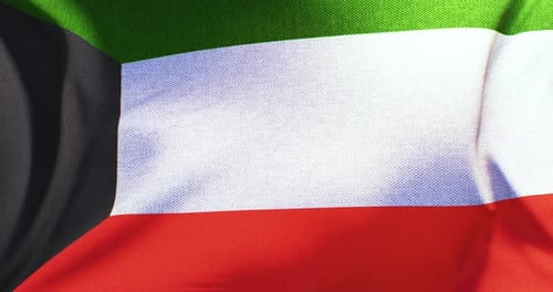Realistic Waving Flag of Kuwait