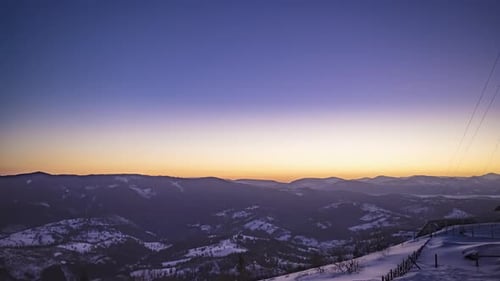 View in Sunrise Winter Mountain Timelapse