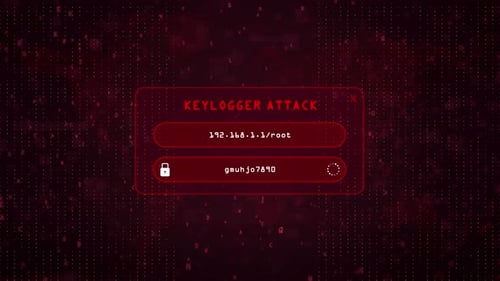 Keylogger system password hacking concept.