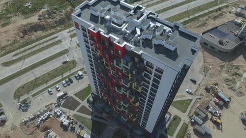 Construction site for a new city block. Construction work