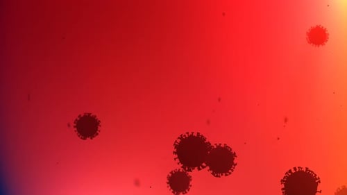 Abstract Floating Virus Particles Medical Background Animation