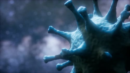 Animated 3D Microscopic Virus Cell Rotating