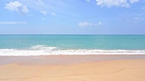 Beautiful tropical beach sea ocean with blue sky and white cloud