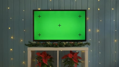 Christmas TV with Green Screen Composited