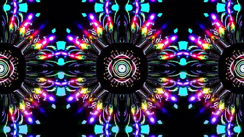 Patrones de caleidoscopio futurista VJ Loop Movimiento psicodélico Fondo abstracto