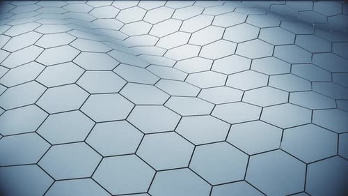 Weißer geometrischer Hexagon bewegender abstrakter futuristischer
