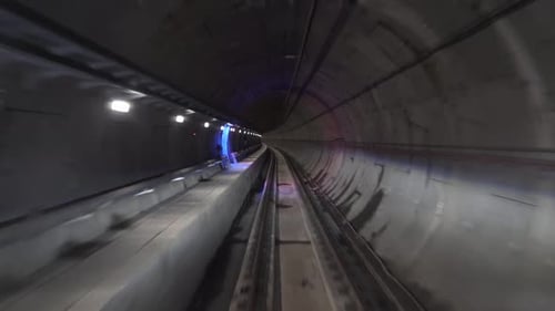 Riding Through Subway Tunnel