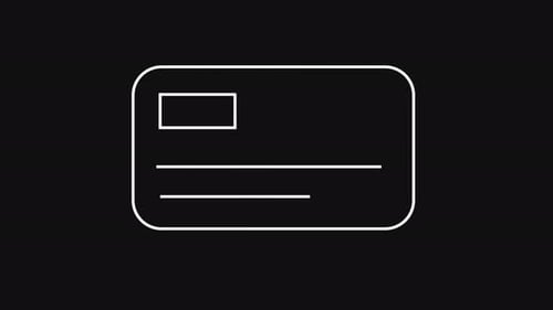 Bankkarte für Online-Zahlungen Outline Style Schwarz und Weiß 4K