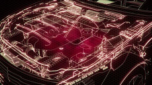 Detaillierter Automotor und andere Teile