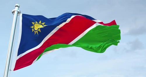 Wellenschleife mit Flagge Namibias 4 K