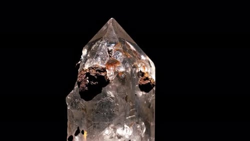 Cluster of Brown Smoky Quartz Crystals and Black Background