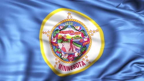 Minnesota State Flag Realistic Waving Loop Animation