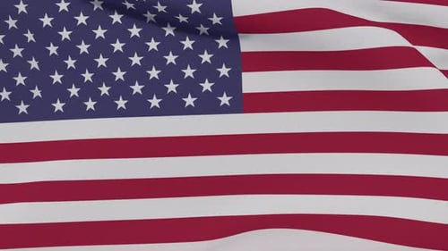 Realistic Waving American Flag Animation
