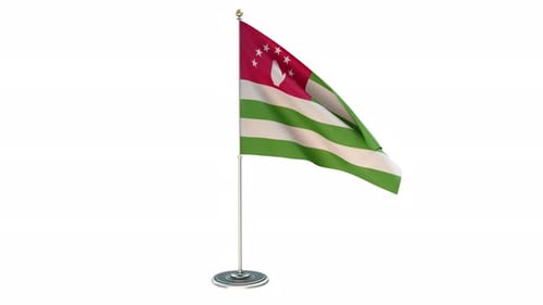 Abkhazia Flag Waving on a Pole