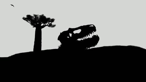 Tête de dinosaure silhouette dans la jungle amazonienne