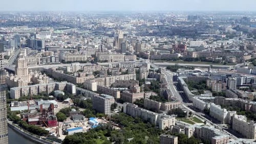 View of the Residential and Commercial Buildings of the Big City