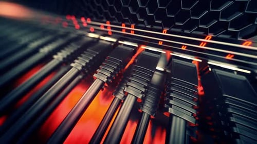 Network Server Cables with Flashing Data Activity