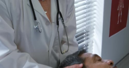Physiotherapist at work in a hospital
