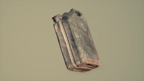 Rotating Old Metal Jerry Can 3D Animation