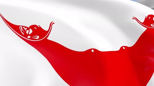 Animated Easter Island Rapa Nui Flag Waving