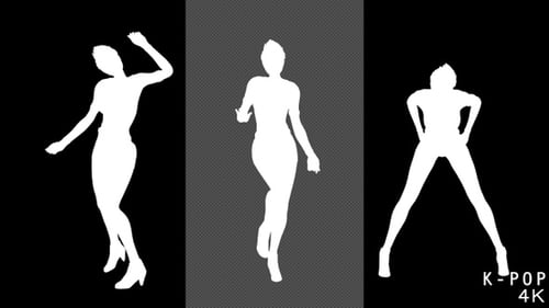 4K K-Pop Tänzer-Silhouette - 2