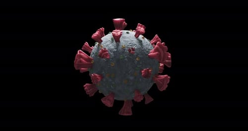 Animation of macro Coronavirus Covid-19 cells floating in a vein. 4k