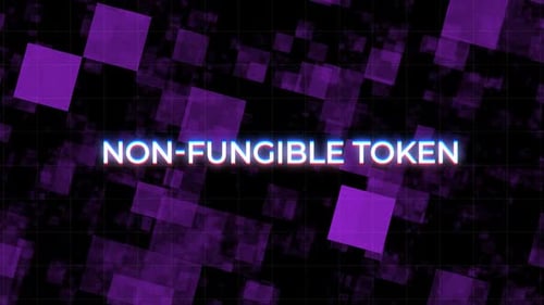 Non Fungible Token Digital Glitch Text Background