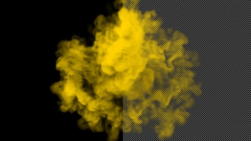 Fluid Yellow Smoke Burst Reveal Transition