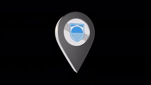 3D Animated Location Pin with Rotating Shield Icon